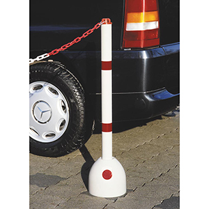 Parkpilz, aus Spezialkunststoff, befüllt, Kunststoffsperrpfosten mit Kettenkopf, Pfostenhöhe über Flur 900 mm, Gewicht 6,4 kg