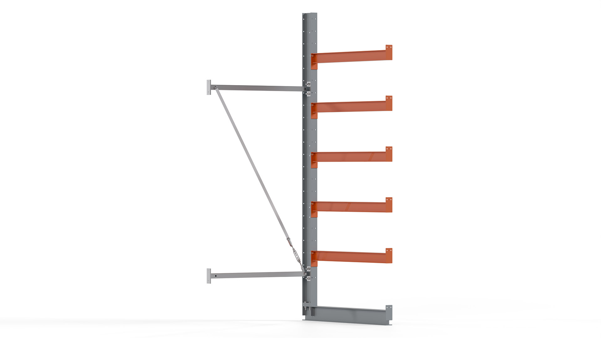 Kragarmregal KARL basic - Anbaufeld - Breite: 100 cm - Höhe: 250 cm - Tiefe: 112 cm - Traglast je Arm: 450 kg - einseitig