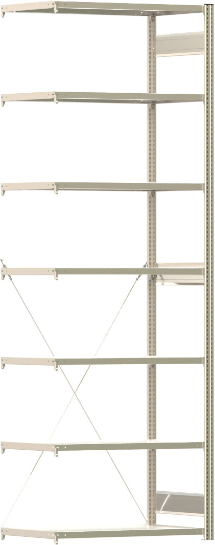 Fachbodenregal BERT - Breite: 100,5 cm - Tiefe: 60 cm - Höhe: 300 cm - 7 Böden - Anbauregal