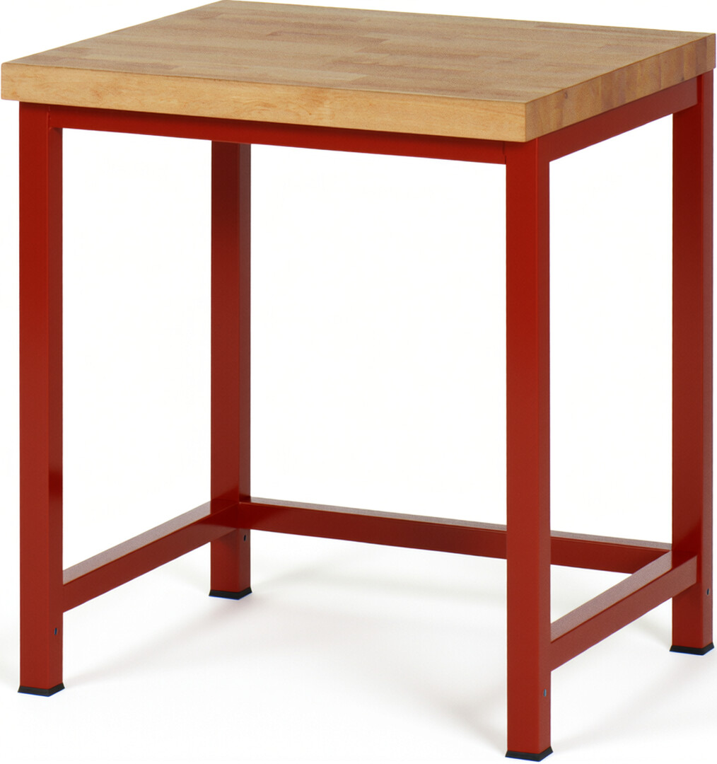 Werkbank Modell 8000 rot, BxTxH 750x700x840-1040 mm,  Buche-Massiv Arbeitsplatte 40 mm
