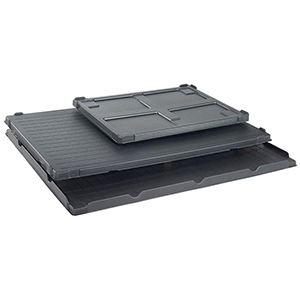 Aufsatzrahmen-Deckel ABS-RE-schwarz, BxTxH 600x800x30 mm, mit Stapelrand, VE 2 Stück