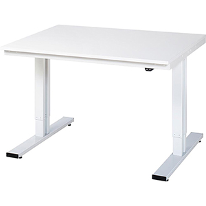 Elektrisch höhenverstellbarer Arbeitstisch, Breite 125 cm, Tiefe 80 cm, Höhe 112 cm,  Schublade(n), Platte: Melaminharzbeschichtet