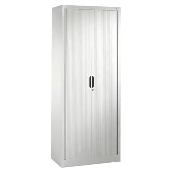Rollladenschrank, abschließbar, 4 Fachböden, Farbe lichtgrau, 1.980 x 1.000 x 420 mm (HxBxT), C+P Omnispace