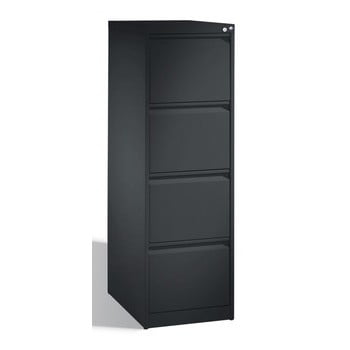 Hängeregisterschrank, DIN A4, 4 Auszüge, einbahnig, Farbe schwarzgrau, 1.357 x 433 x 590 mm (HxBxT)
