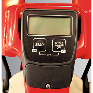 Hubwagen, Handgabelhubwagen mit Waage, Traglast 2000 kg, Gabellänge 1150 mm, Gewichtsanzeige in 5-kg-Schritten, Genauigkeit 99,2 Prozent