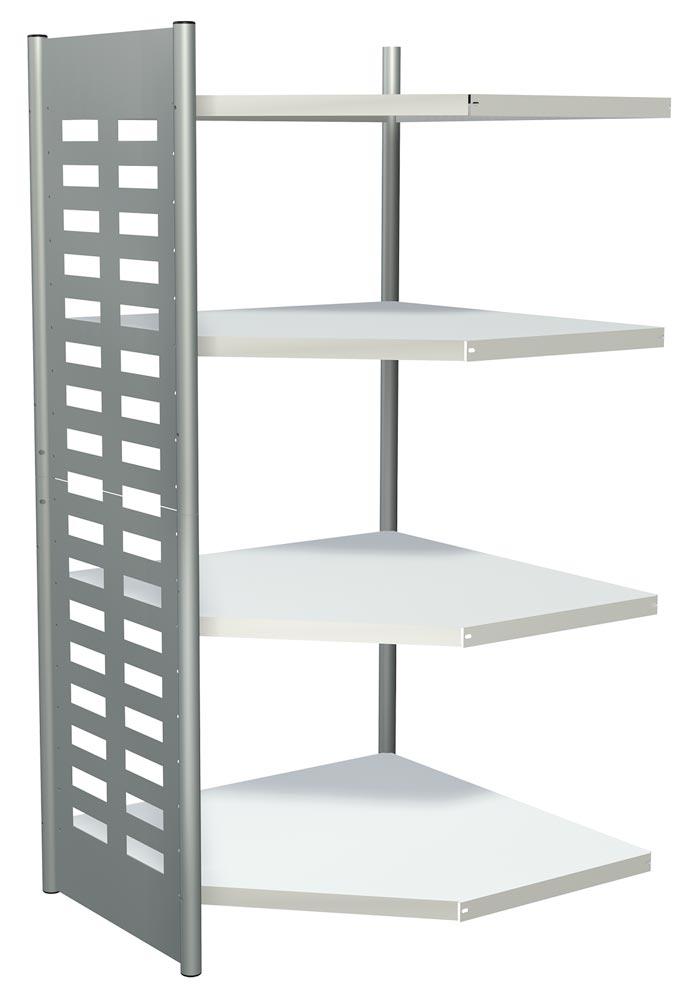 Büroregal, Eckfeld, BxTxH 400x600x1800 mm