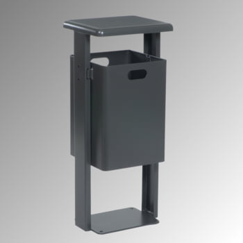 Stand-Abfallbehälter rechteckig - Vol. 40 l - mit Bodenplatte - Eisenglimmer/verzinkt