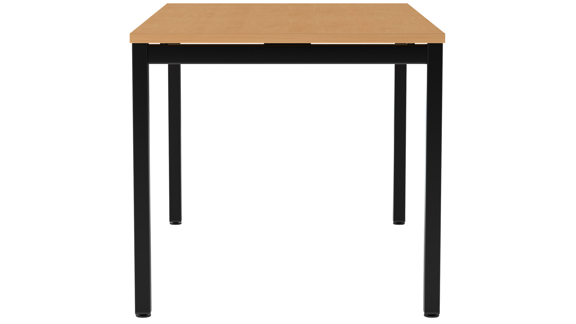 Tisch, BxTxH 1000x600x740 mm, Vierkantrohrgestell RAL 9005 schwarz, Tischplatte melaminharzbeschichtet buche