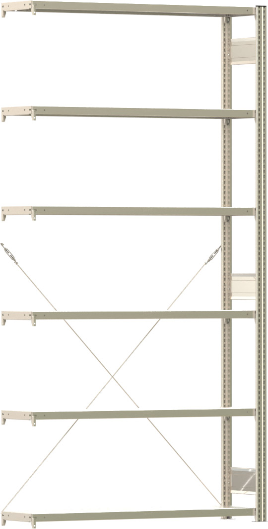 Fachbodenregal BERT - Breite: 128,5 cm - Tiefe: 30 cm - Höhe: 250 cm - 6 Böden - Anbauregal