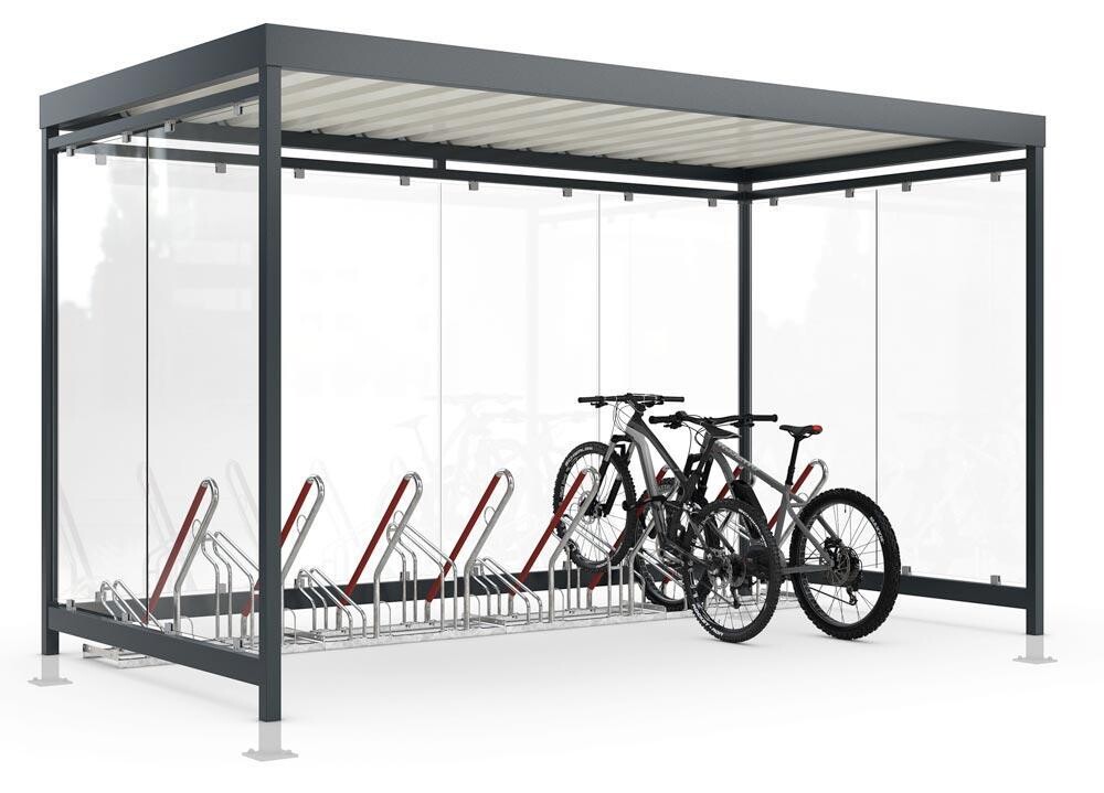 Fahrradüberdachung Set 6 - BxTxH 4195x2165x2440 mm - feuerverzinkt