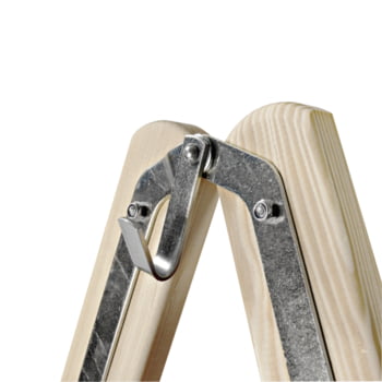 Holz-Sprossenstehleiter - beidseitig begehbar - 2x4 Sprossen - Länge 1.240 mm - Holzleiter - Hymer