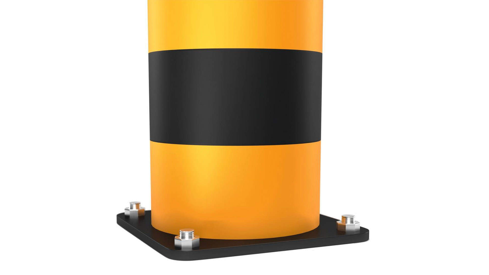Rammschutz-Poller, extra stark, HDPE, Höhe 1100 mm, Durchmesser 200 mm, inkl. Montagematerial, gelb