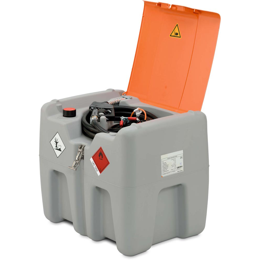 Dieseltankstation, Vol. 210 l, Deckel,  Elektropumpe 24 V, 40 l/min, Zapfpistole