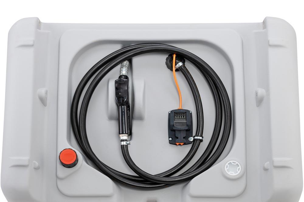Mobile Dieseltankstation, Vol. 440 l, Klappdeckel, Elektropumpe 12 V, 30 l/min, ohne Akku und Ladegerät ASC55, BxTxH 1180x800x710 mm