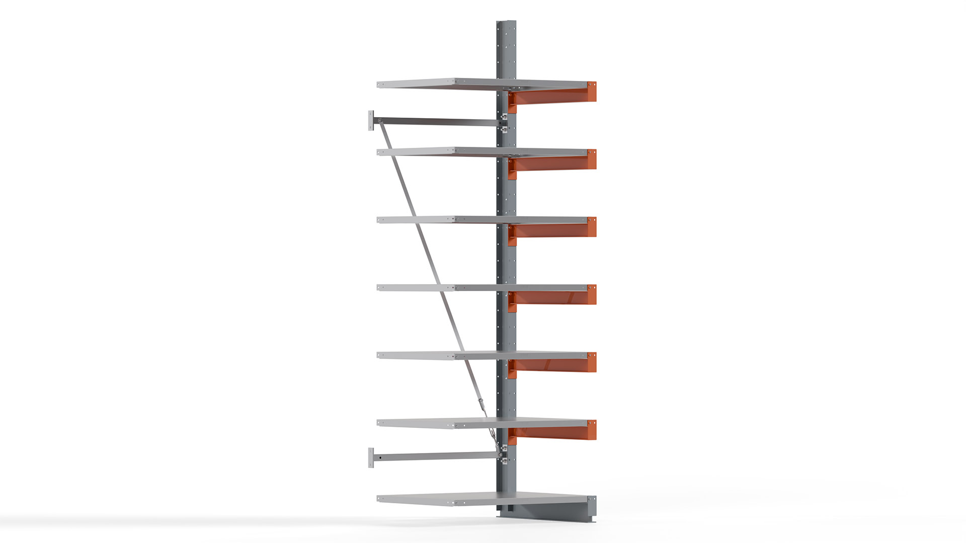 Kragarmregal KARL basic - Anbaufeld - Breite: 100 cm - Höhe: 300 cm - Tiefe: 92 cm - Traglast je Arm: 550 kg - einseitig