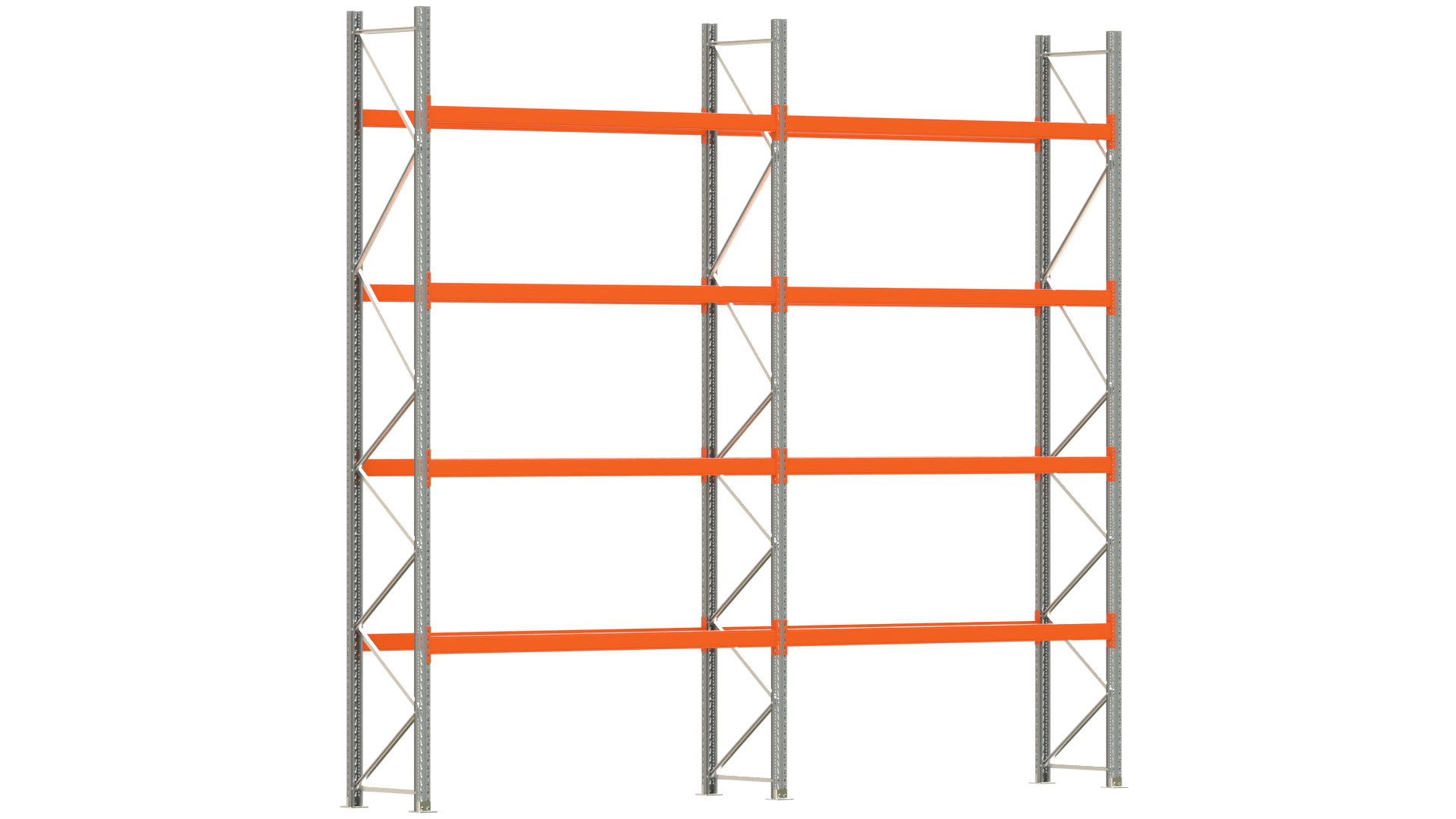 Palettenregal ARTUS - Breite 565,5 cm - Höhe 500 cm - Tiefe 80 cm - Fachlast 2250 kg - 20 Palettenstellplätze