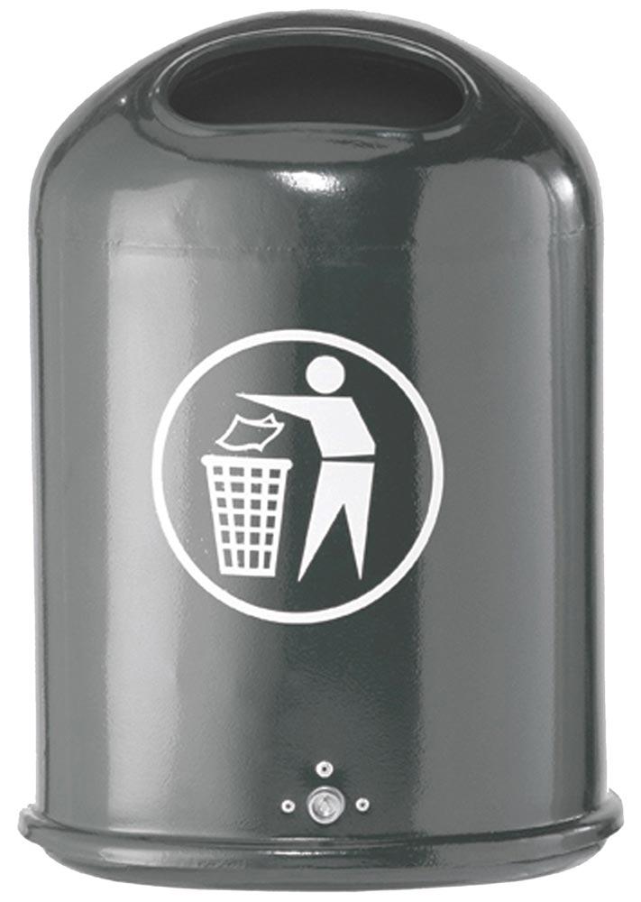 Ovaler Abfallbehälter für Wand-/Pfostenmontage
