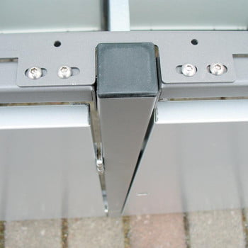 Mülltonnenverkleidung mit Klappdach - für 3 Tonnen - 3/5 Stanzung - 1.160 x 1.960 x 830 mm (HxBxT) - Korpus anthrazitgrau - Pfosten Signalgrau