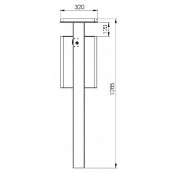 Stand-Abfallbehälter rechteckig - Vol. 40 l - zum Einbetonieren - Eisenglimmer/Eisenglimmer