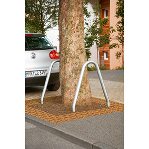 Baumschutzbügel aus Stahl, Durchm. 60 mm, feuerverz., Ges.-Breite 800 mm, Ges.-Höhe 1500 mm, Höhe über Flur 900 mm