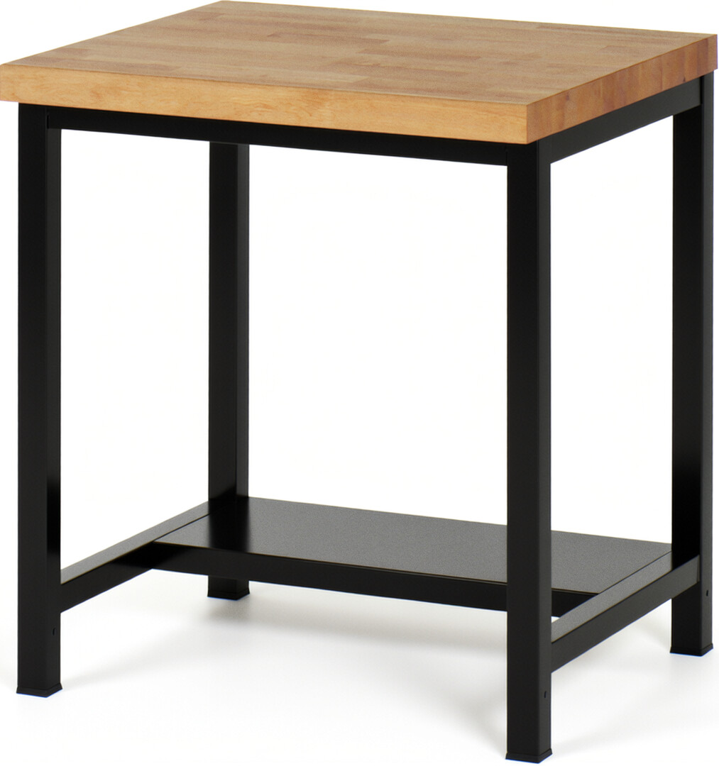 Werkbank Modell 8000 schwarz, BxTxH 750x700x840 mm,  Buche-Massiv Arbeitsplatte 40 mm