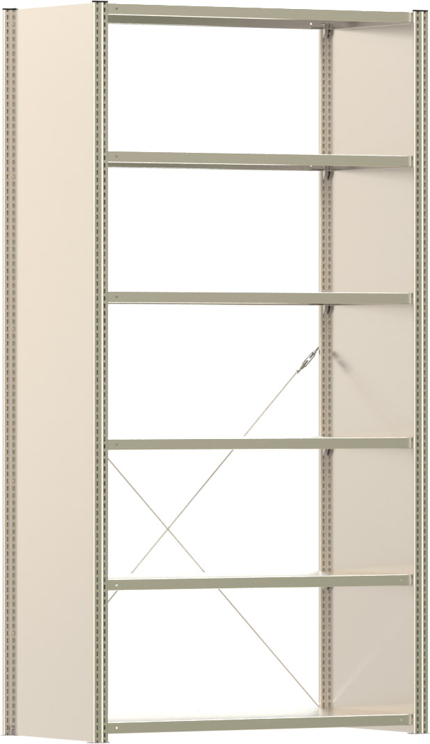 Fachbodenregal BERT - Breite: 128,5 cm - Tiefe: 60 cm - Höhe: 250 cm - 6 Böden - Grundregal