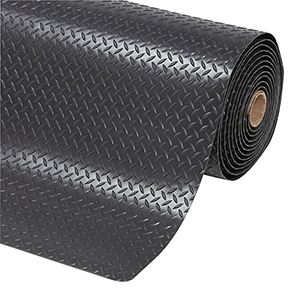 Arbeitsplatzmatte, Anti-Ermüdungseffekt, für hohe Beanspruchung, für trockene Bereiche, B 1220 mm, schwarz/gelb, Rautenoberfläche (Bestellung 1 mtr = 1 Stück)