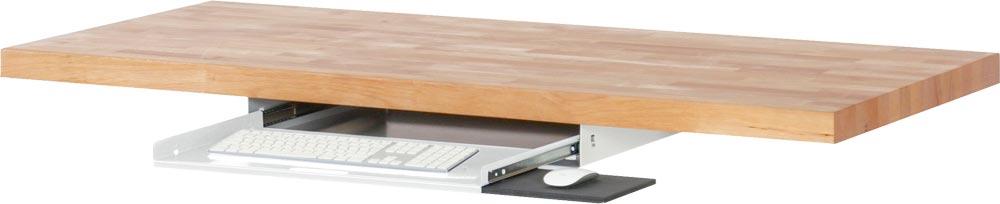 Tastaturauszug mit Mausablage - BxTxH 640x485x85 mm - RAL 7035