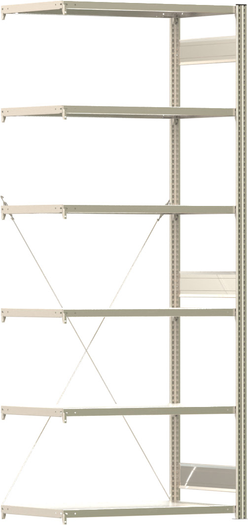 Fachbodenregal BERT - Breite: 100,5 cm - Tiefe: 60 cm - Höhe: 250 cm - 6 Böden - Anbauregal