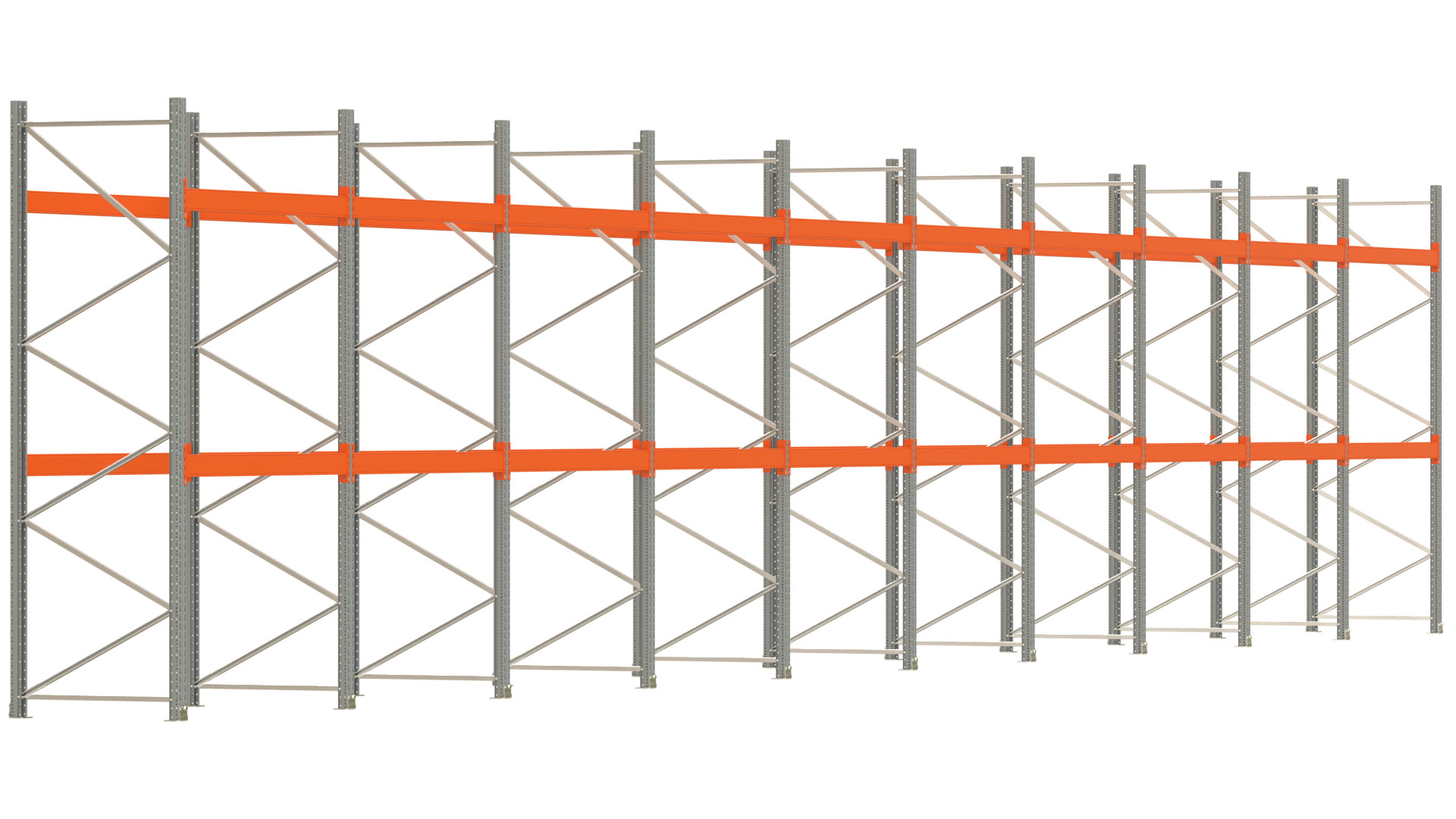 Palettenregal ARTUS - Breite 1993,5 cm - Höhe 350 cm - Tiefe 110 cm - Fachlast 3000 kg - 60 Palettenstellplätze