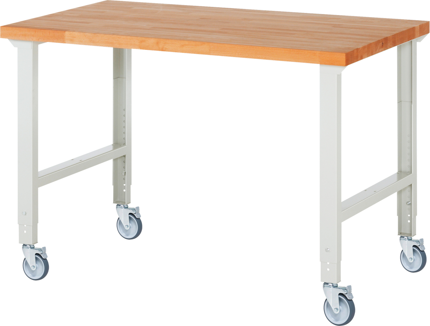 Fahrbare Werkbank Modell 7000,  BxTxH 1500x900x950-1000 mm,  Buche-Massiv Arbeitsplatte 40 mm