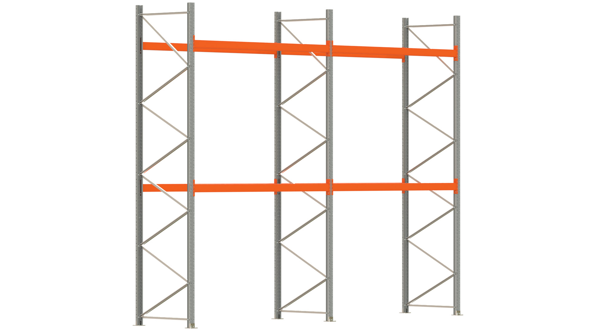 Palettenregal ARTUS - Breite 565,5 cm - Höhe 450 cm - Tiefe 110 cm - Fachlast 2000 kg - 18 Palettenstellplätze