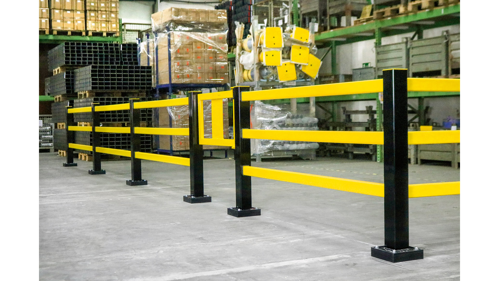 Hybrid-Rammschutz-Bodenbarriere, Querbalken, 74x52x5 mm, Kunststoff, gelb, Länge 1000 mm